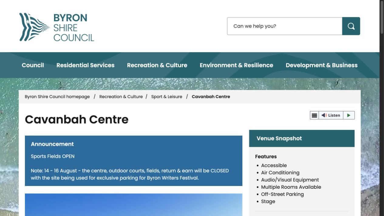 Provider image for Cavanbah Centre — Casual Sport: sport & recreation